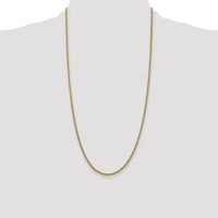 14K Yellow Gold 28" Rope Chain Necklace - 2.5mm Width with Lobster Clasp