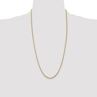 14K Yellow Gold 28" Rope Chain Necklace with Lobster Clasp - 2.8mm Width by Oro Pregiato