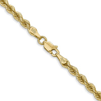 14K Yellow Gold 28" Rope Chain Necklace with Polished 3mm Links and Lobster Clasp
