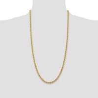 14K Yellow Gold 28" Rope Chain with Lobster Clasp - 5mm Width