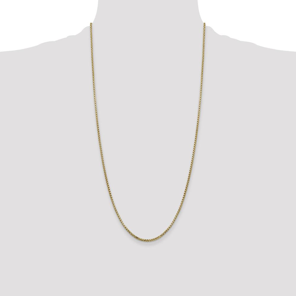 14K Yellow Gold 28" Semi-Solid Box Chain with Lobster Clasp by Oro Pregiato