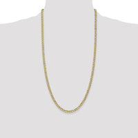 14K Yellow Gold 28" Semi-Solid Curb Chain Necklace - 4.3mm Width by Oro Pregiato