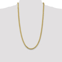 14K Yellow Gold 28" Solid Cuban Link Chain with Lobster Clasp by Oro Pregiato