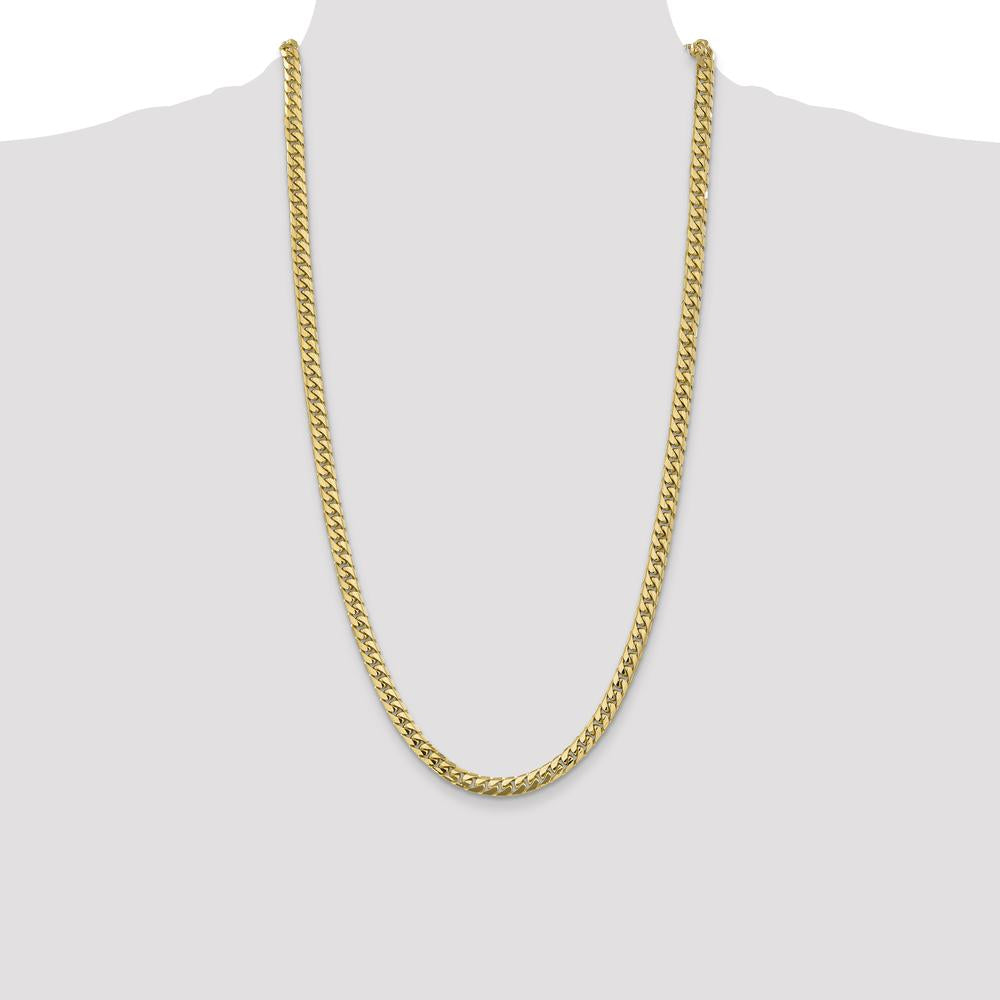 14K Yellow Gold 28" Solid Cuban Link Chain with Lobster Clasp by Oro Pregiato