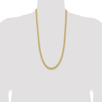 14K Yellow Gold 28" Solid Miami Cuban Link Chain - 6.75mm Width by Oro Pregiato