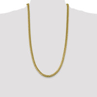 14K Yellow Gold 28" Solid Miami Cuban Link Chain with Lobster Clasp - 6.25mm Width by Oro Pregiato