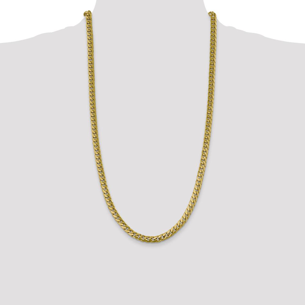 14K Yellow Gold 28" Solid Miami Cuban Link Chain with Lobster Clasp - 6.25mm Width by Oro Pregiato