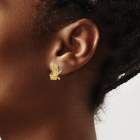 14K Yellow Gold 2D Beach Chair Post Earrings by 0