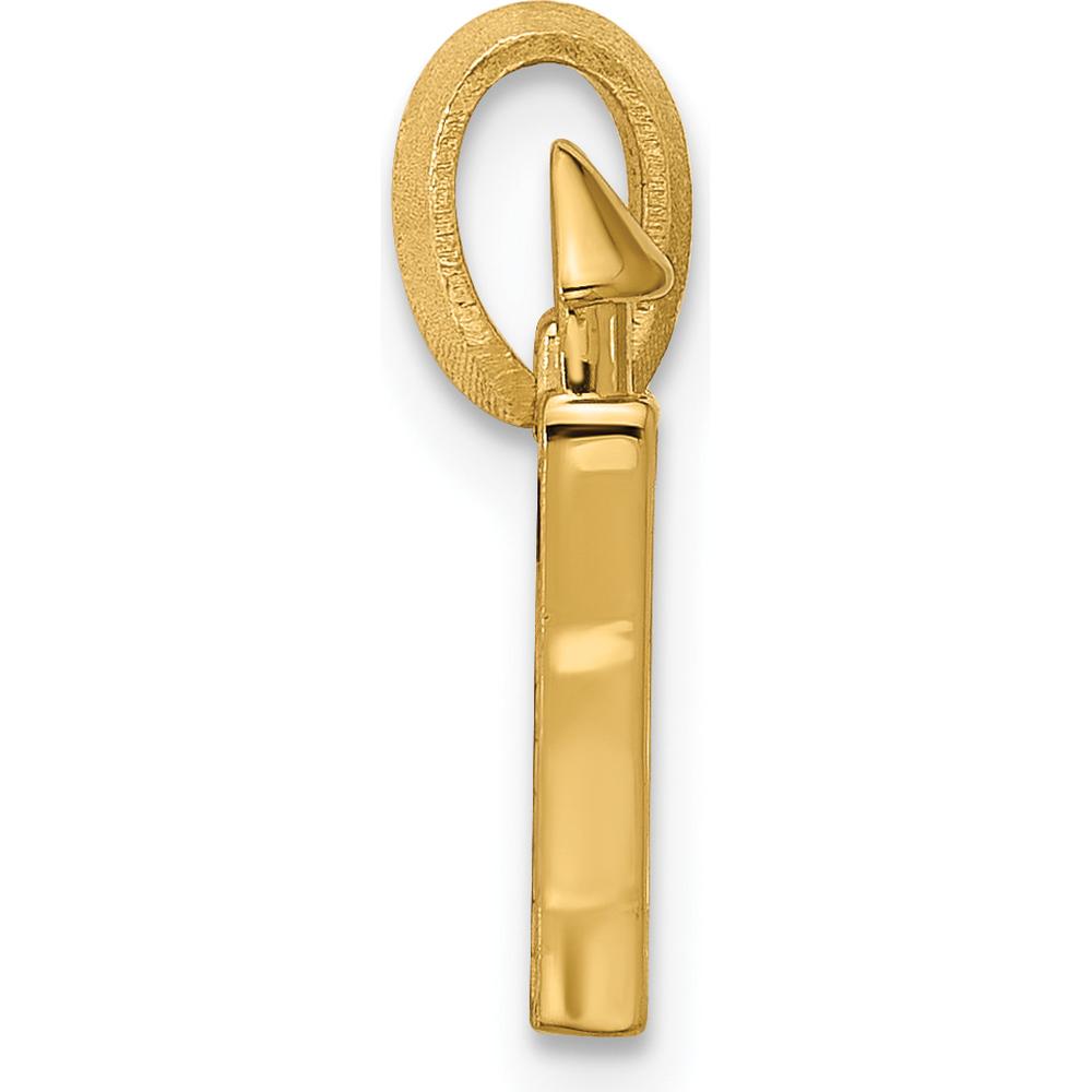 14K Yellow Gold 2D Castle Pendant with Polished Finish by Oro Pregiato