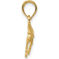 14K Yellow Gold 2D Humpback Whale Charm - Ocean Inspired Pendant by Oro Pregiato