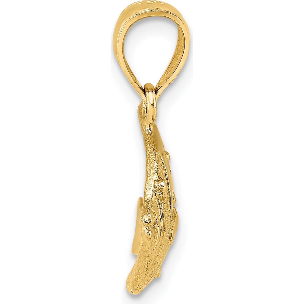 14K Yellow Gold 2D Polished Bannerfish Charm - Nature-Inspired Pendant by Oro Pregiato