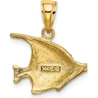 14K Yellow Gold 2D Polished Bannerfish Charm - Nature-Inspired Pendant by Oro Pregiato