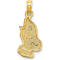 14K Yellow Gold 2D Praying Hands Pendant Charm - Polished Finish by Oro Pregiato
