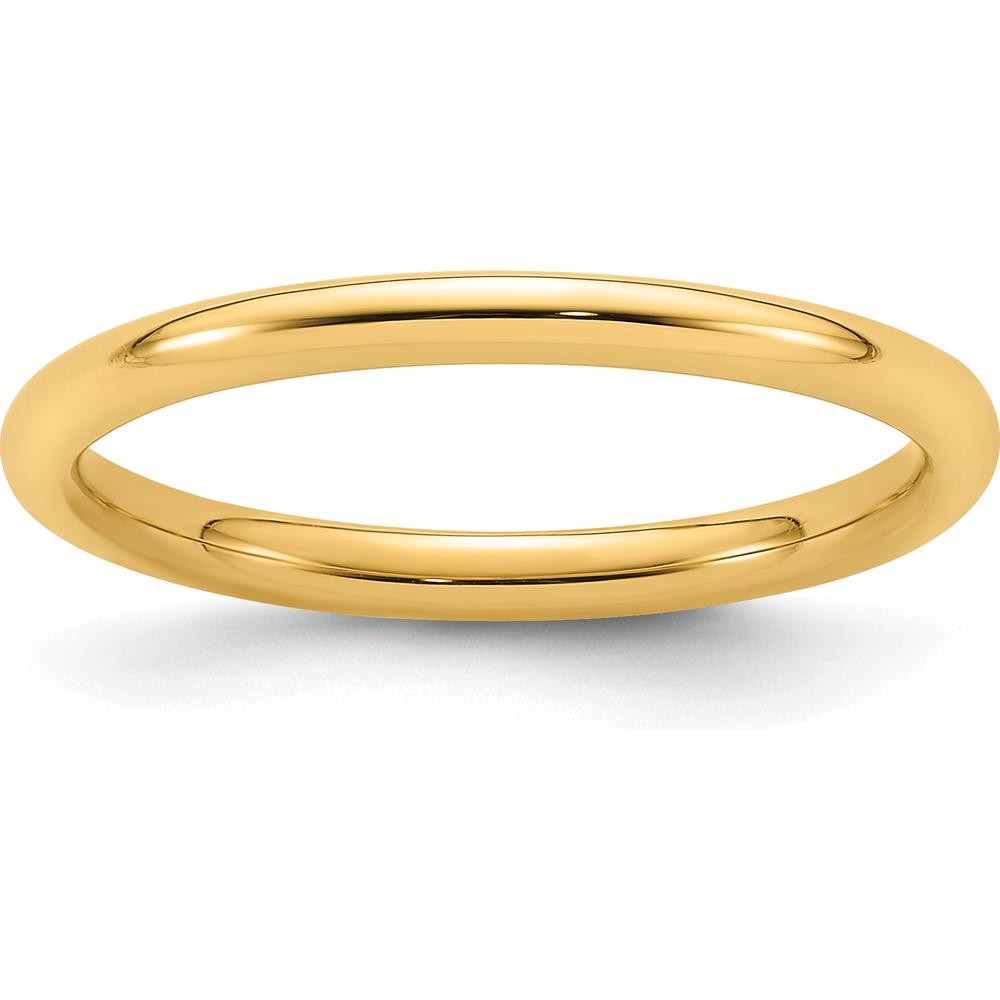 14K Yellow Gold 2mm Comfort Fit Domed Wedding Band - Size 5.5 by Luciano & Cie