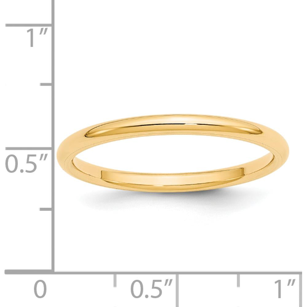 14K Yellow Gold 2mm Comfort Fit Domed Wedding Band - Size 5.5 by Luciano & Cie