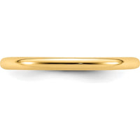 14K Yellow Gold 2mm Comfort Fit Domed Wedding Band - Size 7 by Luciano & Cie