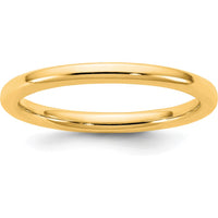 14K Yellow Gold 2mm European Comfort Fit Domed Wedding Band - Timeless Unisex Ring by Luciano & Cie