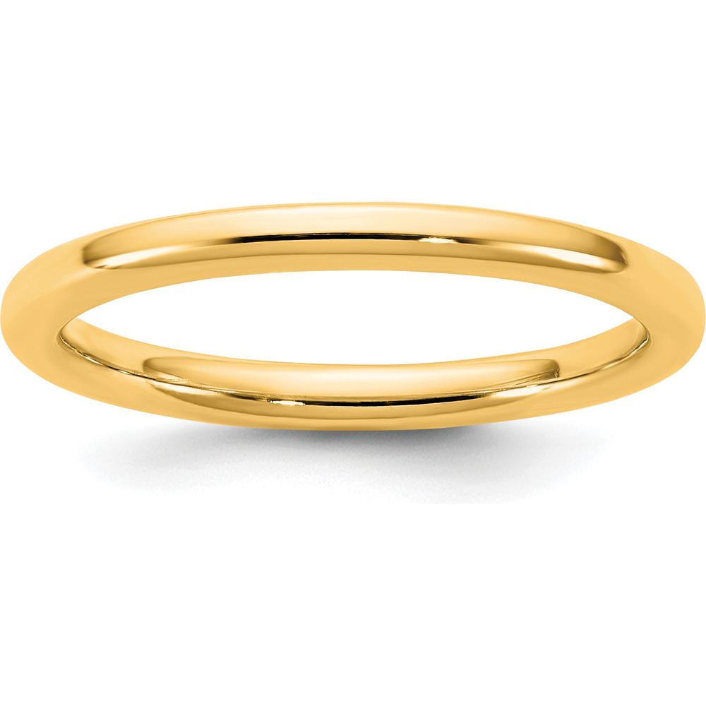 14K Yellow Gold 2mm European Comfort Fit Domed Wedding Band - Timeless Unisex Ring by Luciano & Cie