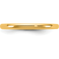 14K Yellow Gold 2mm European Comfort Fit Domed Wedding Band - Timeless Unisex Ring by Luciano & Cie