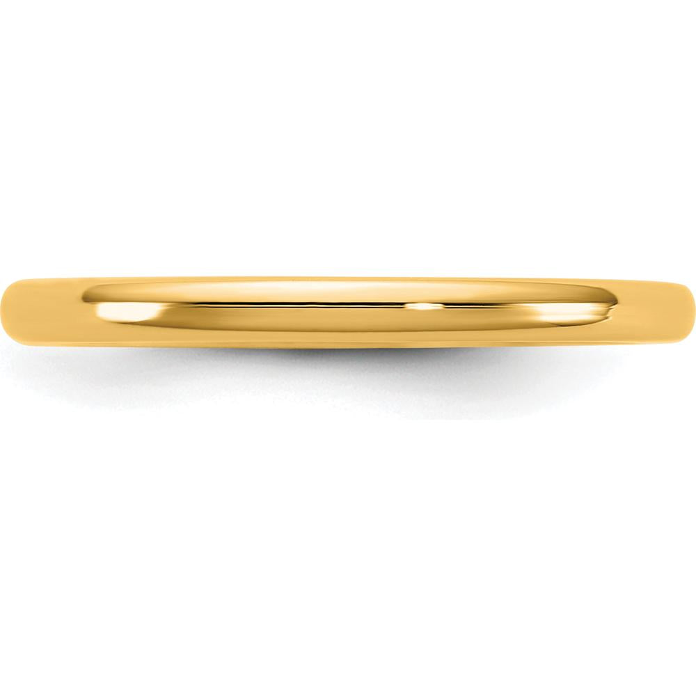 14K Yellow Gold 2mm European Comfort Fit Domed Wedding Band - Timeless Unisex Ring by Luciano & Cie