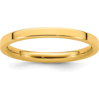 14K Yellow Gold 2mm Flat Comfort Fit Wedding Band - Size 10 by Luciano & Cie