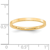14K Yellow Gold 2mm Flat Comfort Fit Wedding Band - Size 4.5 (Engravable) by Luciano & Cie