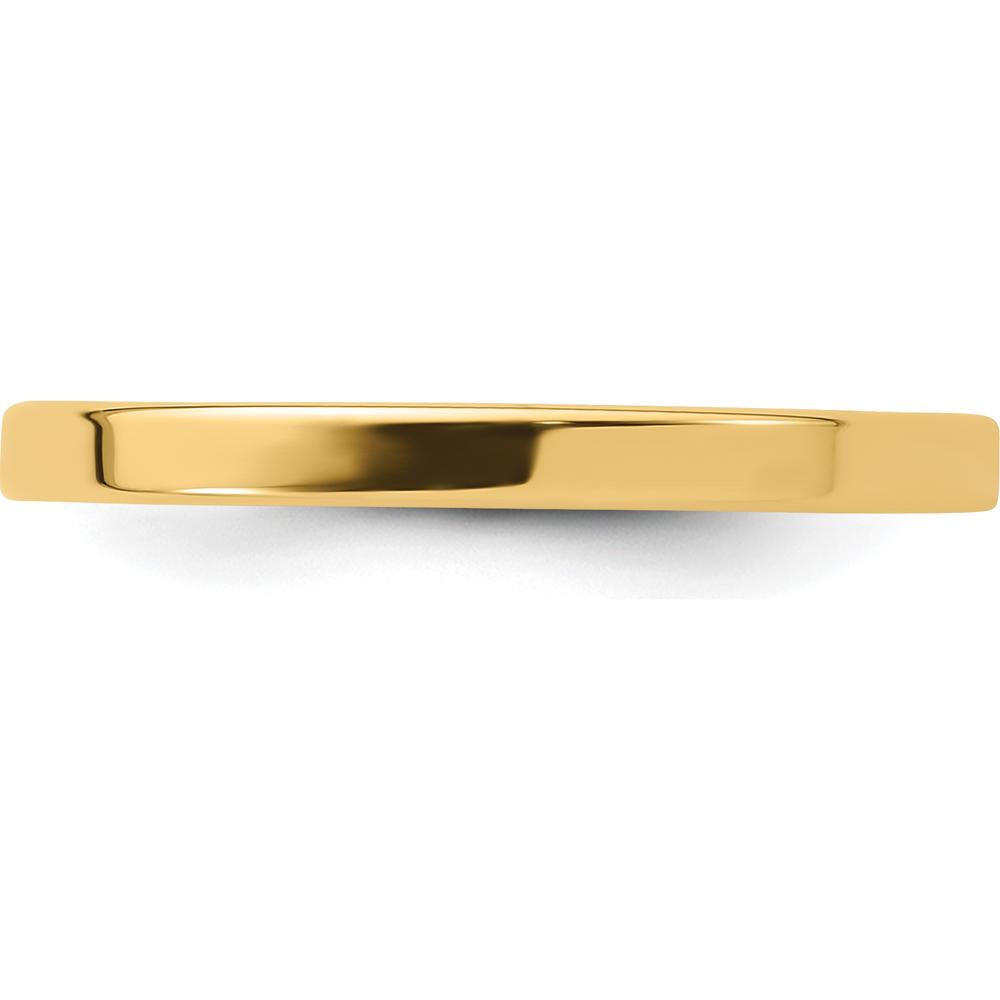 14K Yellow Gold 2mm Flat Comfort Fit Wedding Band - Size 4.5 (Engravable) by Luciano & Cie