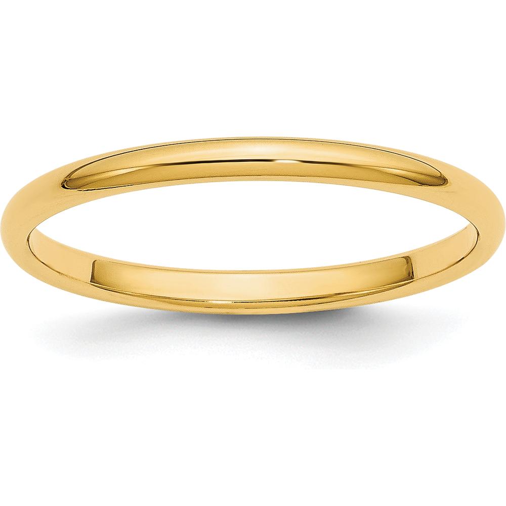 14K Yellow Gold 2mm Half-Round Wedding Band - Size 5 by Luciano & Cie