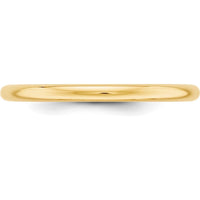 14K Yellow Gold 2mm Half-Round Wedding Band - Size 5 by Luciano & Cie