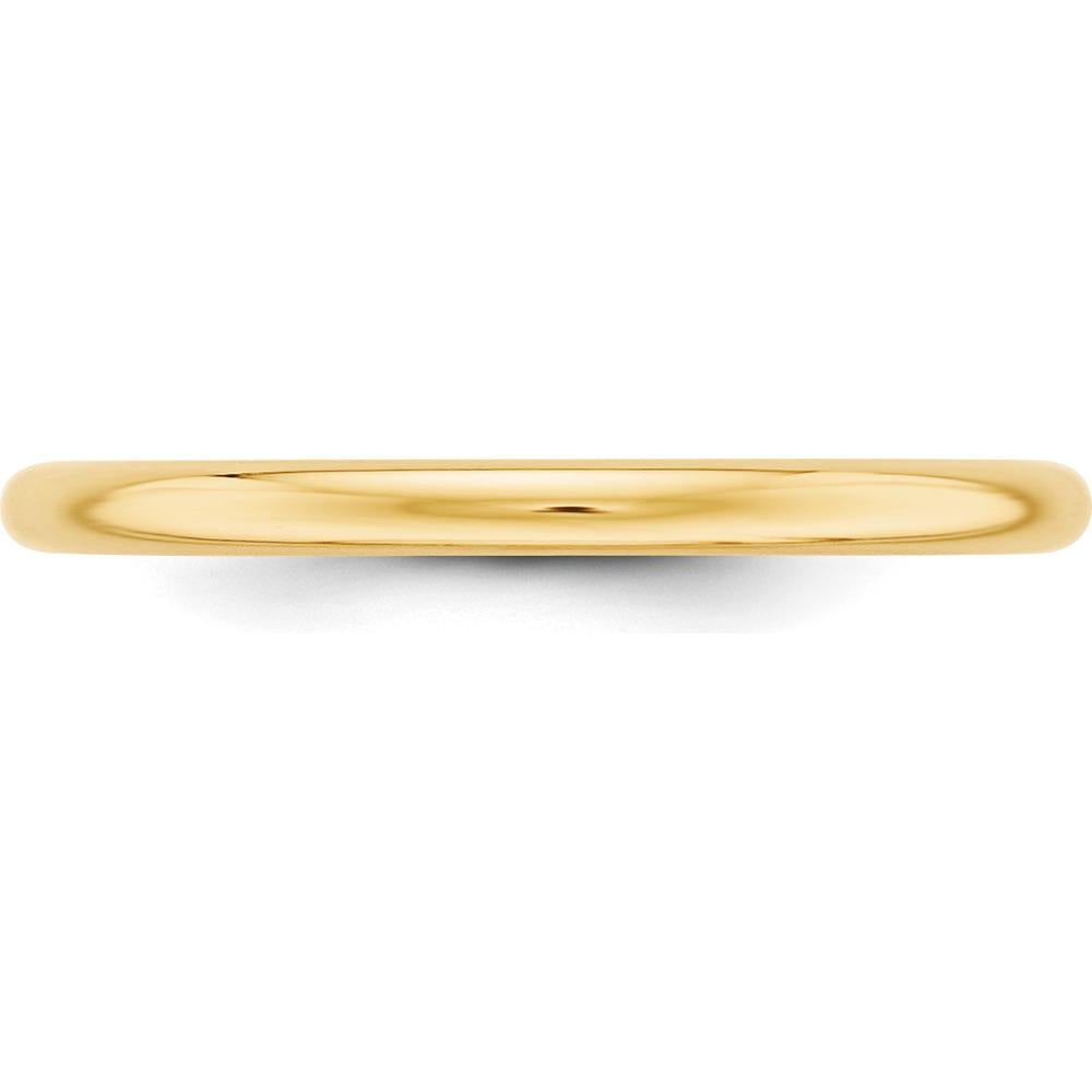 14K Yellow Gold 2mm Half-Round Wedding Band - Size 5 by Luciano & Cie