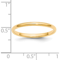 14K Yellow Gold 2mm Half-Round Wedding Band - Size 5 by Luciano & Cie