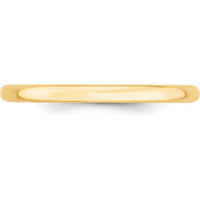 14K Yellow Gold 2mm Lightweight Comfort Fit Wedding Band - Size 6.5 by Luciano & Cie