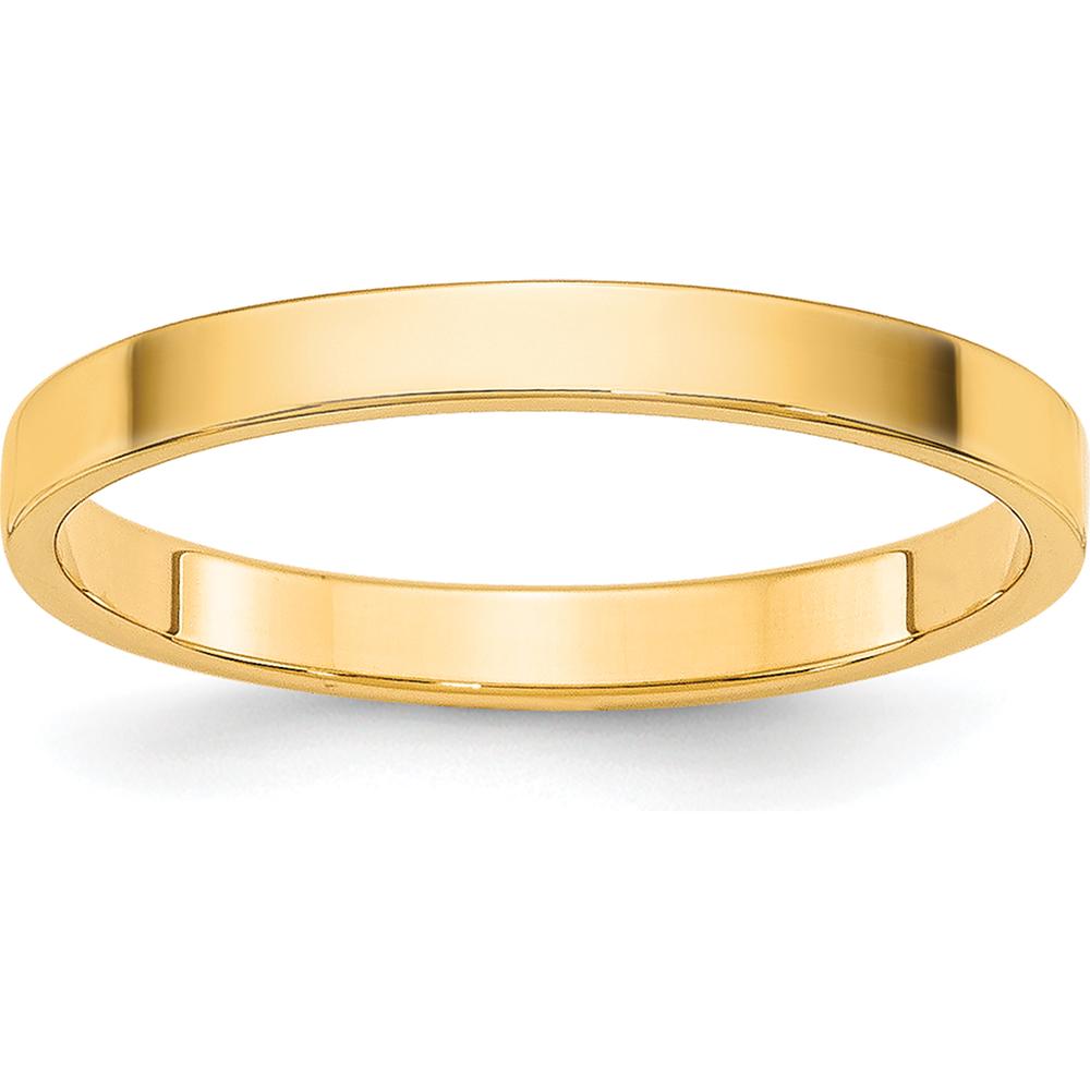 14K Yellow Gold 2mm Lightweight Flat Wedding Band - Size 6 by Luciano & Cie