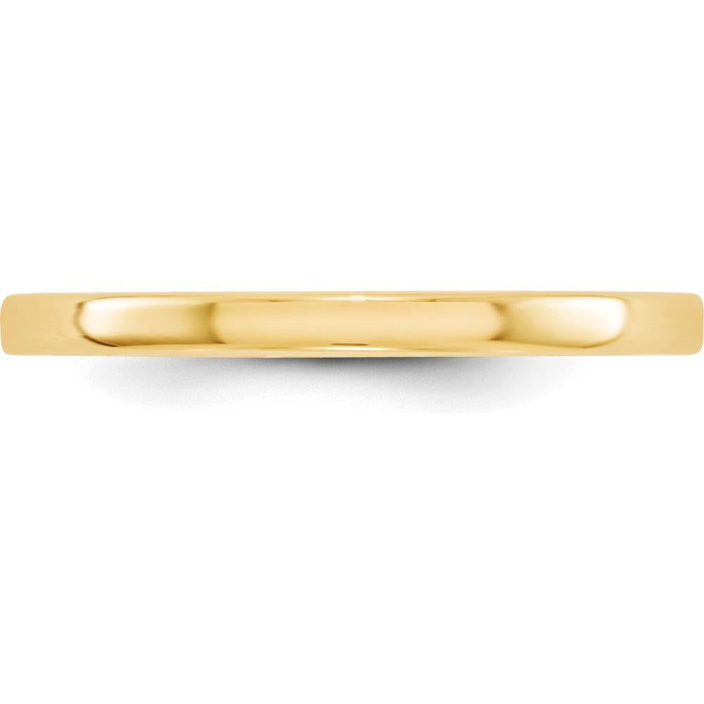 14K Yellow Gold 2mm Lightweight Flat Wedding Band - Size 6 by Luciano & Cie