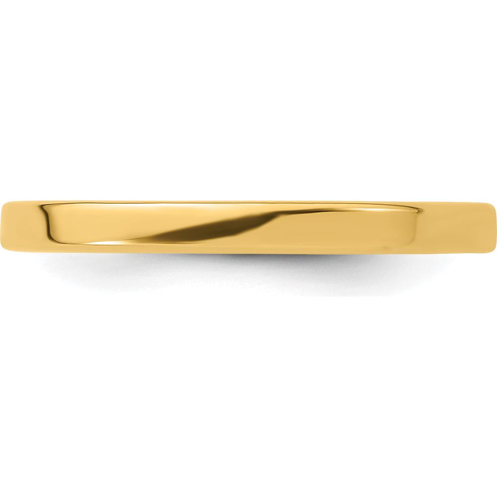 14K Yellow Gold 2mm Lightweight Flat Wedding Band - Size 6 by Luciano & Cie