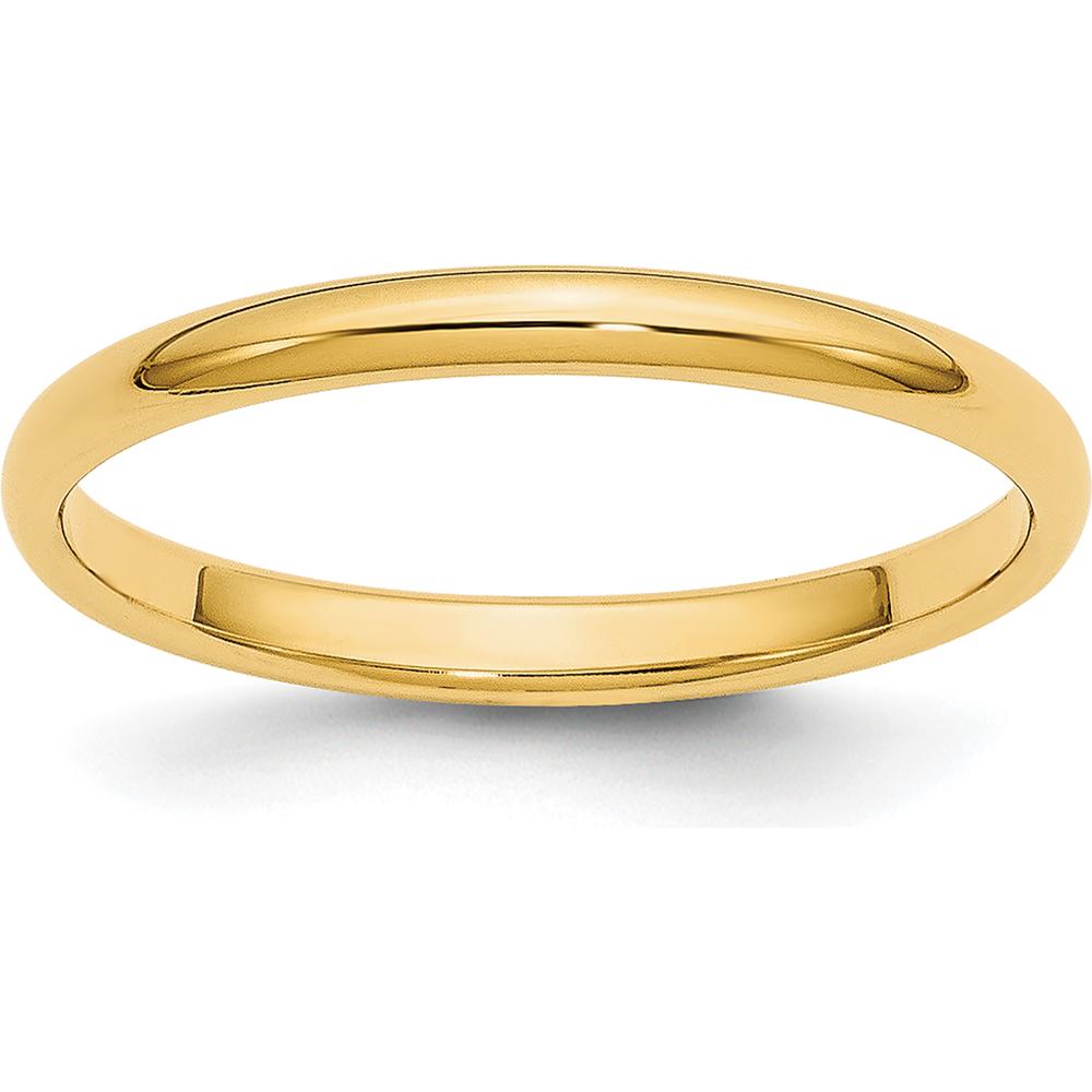 14K Yellow Gold 2mm Lightweight Half Round Wedding Band - Size 5.5 by Luciano & Cie
