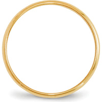 14K Yellow Gold 2mm Lightweight Half Round Wedding Band - Size 5.5 by Luciano & Cie