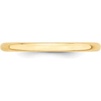 14K Yellow Gold 2mm Lightweight Half Round Wedding Band - Size 5.5 by Luciano & Cie