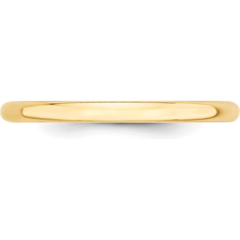 14K Yellow Gold 2mm Lightweight Half Round Wedding Band - Size 5.5 by Luciano & Cie