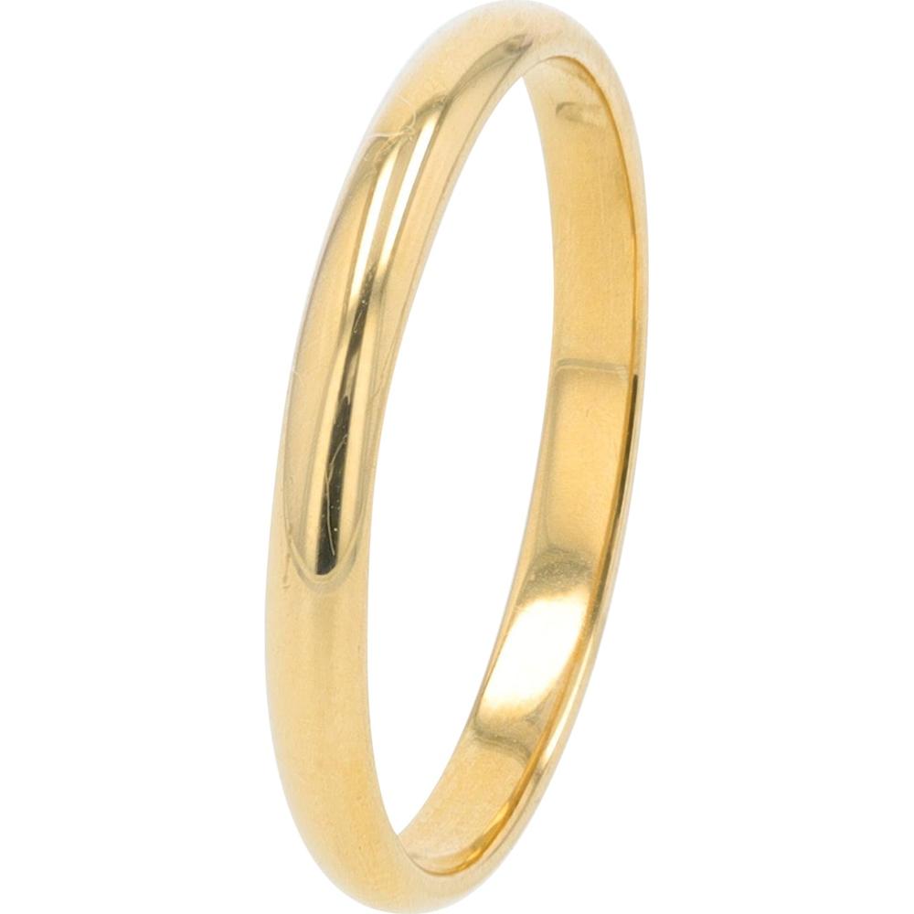 14K Yellow Gold 2mm Slim Band Ring for Women - Polished Classic Wedding or Stackable Ring