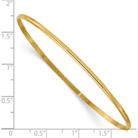 14K Yellow Gold 2mm Solid Polished Slip-On Half-Round Bangle Bracelet by Oro Pregiato