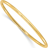 14K Yellow Gold 3.00mm Polished Slip-on Round Bangle Bracelet by Oro Pregiato