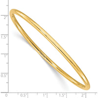 14K Yellow Gold 3.00mm Polished Slip-on Round Bangle Bracelet by Oro Pregiato