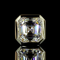14K Yellow Gold 3.04 Carat Total Weight Asscher Cut Lab Diamond Stud Earrings in Bezel Setting - E-F Color, VVS2 Clarity, IGI Certified - Covaloro Fine Jewelry