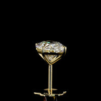 14K Yellow Gold 3.05 Carat Oval Cut Lab Diamond Stud Earrings with Four-Prong Setting and North-South Orientation - E-F Color VS1 Clarity - Covaloro Fine Jewelry