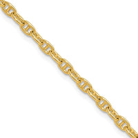 14K Yellow Gold 3.0mm Mariners Link Chain Necklace - 18 Inches by Oro Pregiato