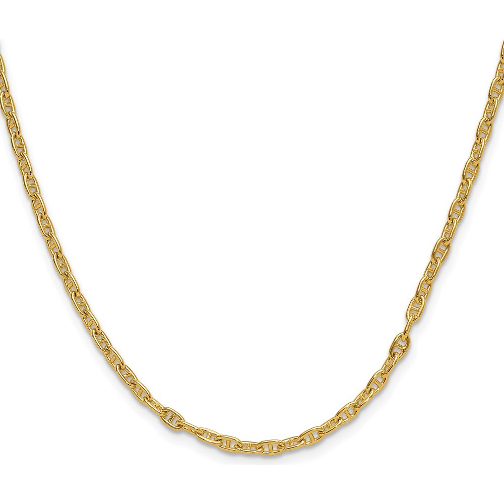 14K Yellow Gold 3.0mm Mariners Link Chain Necklace - 18 Inches by Oro Pregiato
