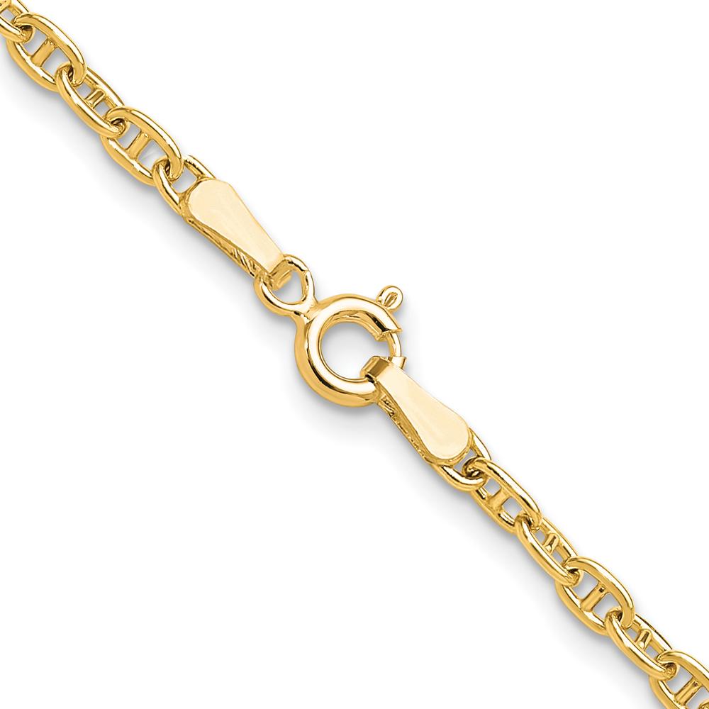 14K Yellow Gold 3.0mm Mariners Link Chain Necklace - 18 Inches by Oro Pregiato