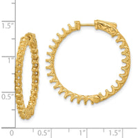 14K Yellow Gold 3.2 Carat In/Out Hoop Earrings with Safety Clasp by Oro Pregiato
