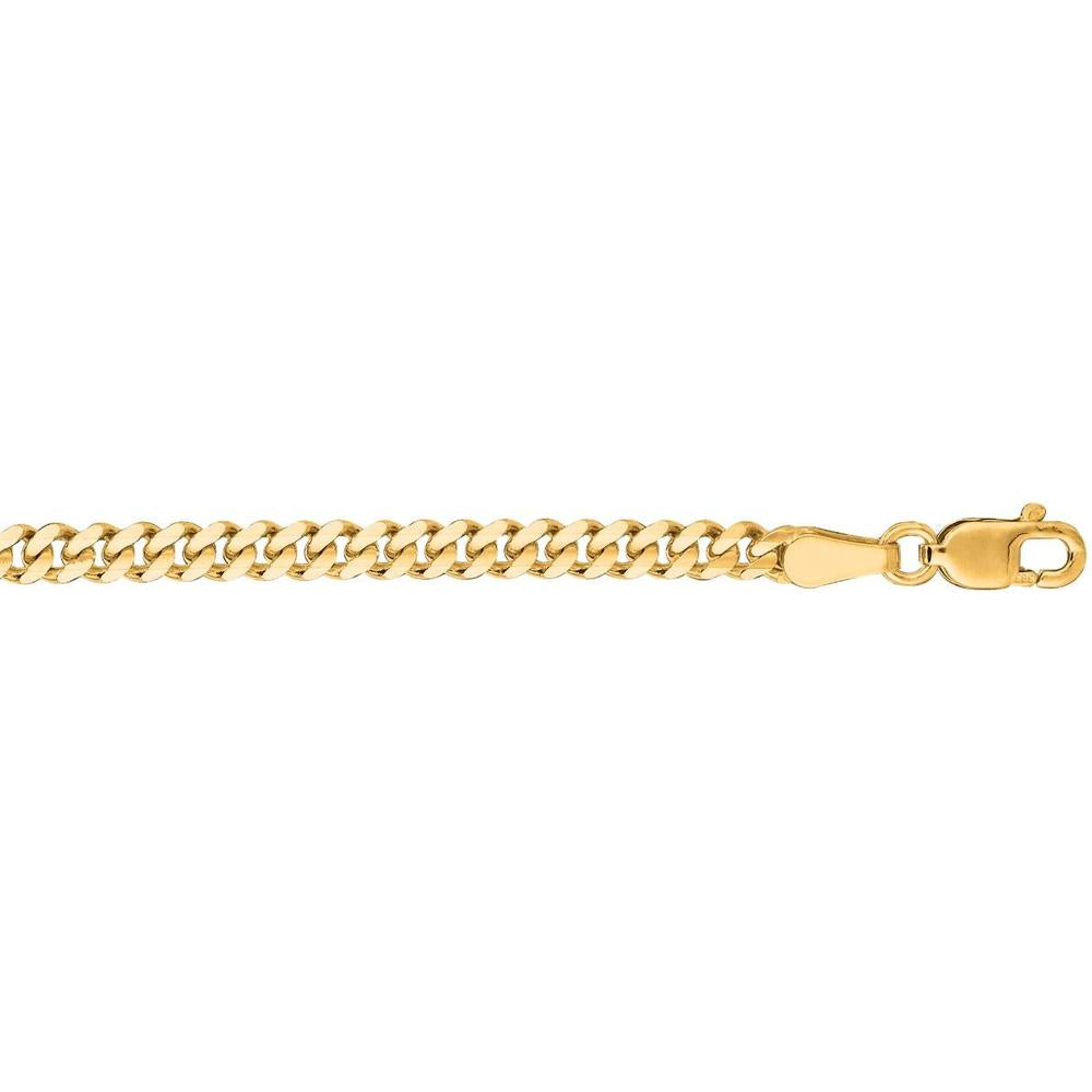 14K Yellow Gold 3.3mm Diamond Cut Gourmette Chain - Spring 2024 Collection by Orozza Fine Jewelry